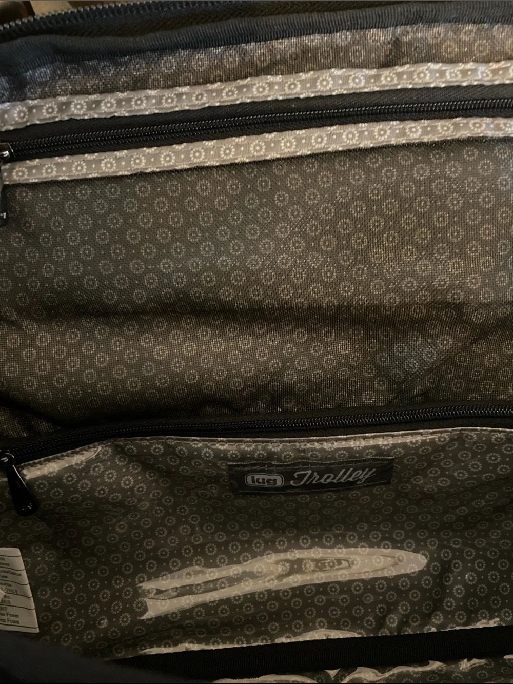 BNWNT Lug Trolley Gray Quilted Organizer
